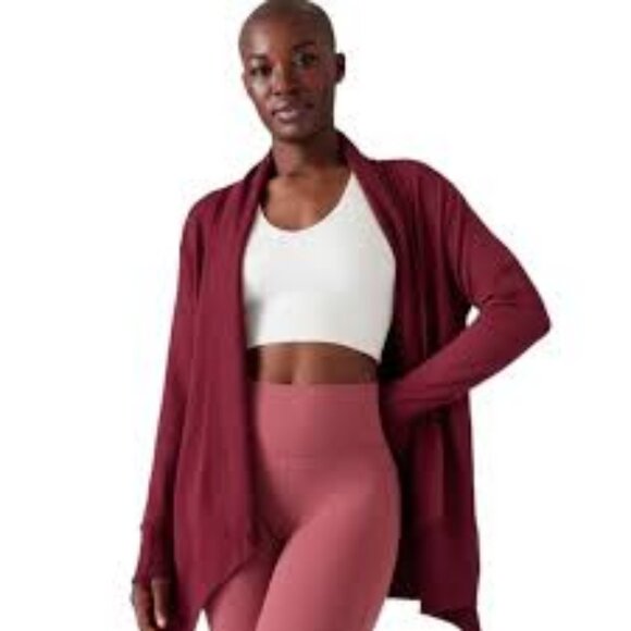 Athleta Sweaters - Athleta Deep Red Pranayama Wrap
